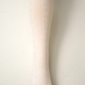 rajstopy dziewczęce białe ozdobne wzory