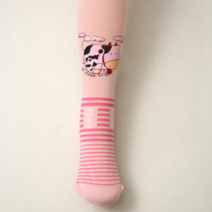 rajstopy dla dziewczynki ozdobne różowe krówka