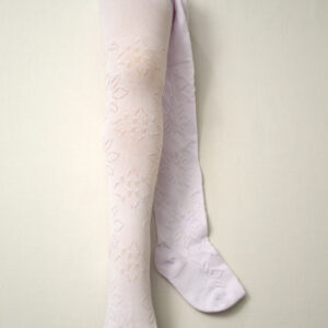 rajstopy biale wzory kwiaty