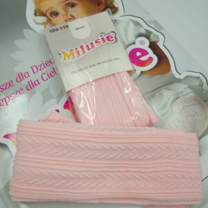 Rajstopy Różowe Milusie Ozdobne wzór Jodełka