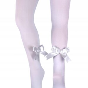 Rajstopy Białe Milusie z Kokardą