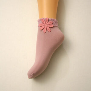 Skarpetki Różowe z kwiatkiem 3 D z Microfibry 5-9 lat