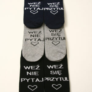 Stopki Męskie z napisem Przytul
